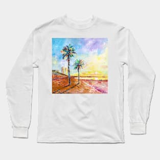 Palm Trees. Barceloneta Beach Long Sleeve T-Shirt